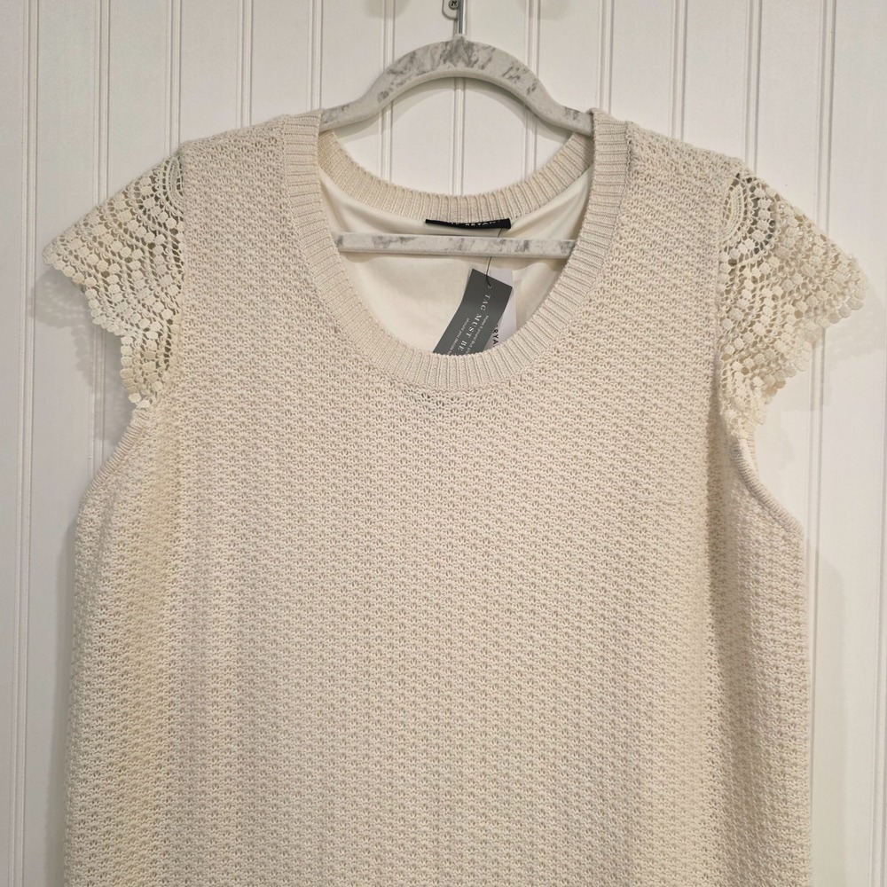 Lane Bryant Birch Cream Crochet Knit Midi Plus Dress Size 18/20 - Picture 3 of 8